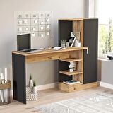 Robin Home Arthur Kitaplıklı Çalışma Masası Çam Siyah