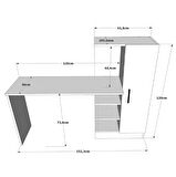 Robin Home Arthur Kitaplıklı Çalışma Masası Çam Siyah