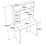 Robin Home Cornelia No 2 Çalışma Masası Kitaplık Çam Beyaz