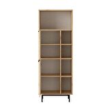 Robin Home Lidya Ofis Klasör Dolabı Kitaplık 2 Kapaklı Metal Ayaklı Uv Baskı Sepet-Jüt