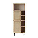 Robin Home Lidya Banyo Dolabı Çok Amaçlı Dolap 2 Kapaklı Metal Ayaklı Uv Baskı Sepet-Jüt 