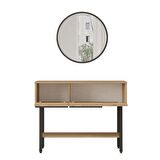 Robin Home Lidya Dresuar Aynalı Kapaklı Metal Ayaklı Uv Baskı Sepet-Jüt 