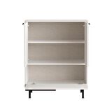 Robin Home Lidya Mutfak Dolabı Mikrodalga 3 Kapaklı Metal Ayaklı Beyaz 