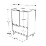 Robin Home Lidya Mutfak Dolabı Mikrodalga 3 Kapaklı Metal Ayaklı Beyaz 