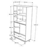 Robin Home Lidya Mutfak Kiler Dolabı Mikrodalga 3 Kapaklı Raflı Metal Ayaklı Beyaz 