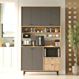 Robin Home Lounge Kahve Köşesi Çok Amaçlı Dolap Mutfak Dolabı Sepet-Antrasit