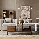 Robin Home Troya Salon Orta Sehpa Metal Ayaklı Çam