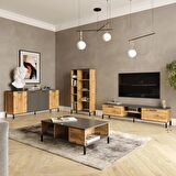 Robin Home Troya Serisi Tv Ünitesi Orta Sehpa Konsol Kitaplık 4'lü Salon Mobilya Takımı 