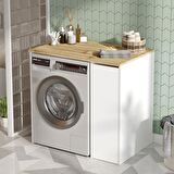 Robin Home Diana Çamaşır Makinesi Dolabı Çekmeceli Keçe-Beyaz 