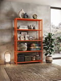 5 Katlı Renkli Dekoratif Çelik Raf - Çiçeklik rafı, Ofis Rafı 0,70 mm Mavi-31x60 cm-150 cm