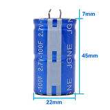 100F 2.7V Süpercap 22x45mm DIP  Süper Kapasitör Enerji Depolama Güneş Rüzgar Akü Batarya Güç Kaynağ