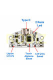 Type C Usb Besleme Dokunmatik Led Dimmer Modül 3.7V Lion Lityum Pil Şarj 3W Parlaklık Kontrol Anaht