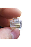 10 Adet 8P8C Plastik RJ45 Soket Ethernet Bağlantı Kablo Konnektörü Açık Uç 8 Pin Şeffaf Cat5 Cat6