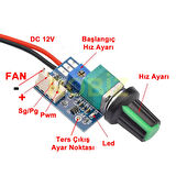 DC 12V PWM Fan Hız Kontrol Devresi Zfc4-1km Ayar Potlu Anahtarlı Pc Cpu Soğutucu 4 Telli Fan 