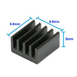 8.8mm x 8.8cm x 5mm Alüminyum Metal Soğutucu Blok Radyatör Amfi Led Entegre Transistor Vga Ram Memo