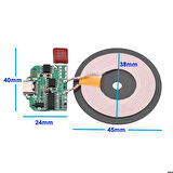 Kablosuz Şarj Modülü Type C 15W 5V 1A 9V 1.5A Mobil Akıllı Telefon Oyuncak Pil Şarj QI WPC V1.2.3