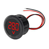 4-100V Dc Voltmetre Yuvarlak Panel Tip Montajlanabilir Dijital Kırmızı Renk Led Ekran Voltaj İzleme