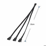 1 to 3 Çoğaltıcı 25cm Fan Uzatma Kablosu Y Tip 4 Pin 3 Pin Bilgisayar Kasa Anakart Ekran Kartı Soğut
