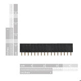 16 Pin Tek Sıra Dişi Header 180 Derece 1x16 Pin 2.54mm Soket Konnektör Breadboard Pcb Devre Bağlantı