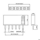 16 Pin Tek Sıra Dişi Header 180 Derece 1x16 Pin 2.54mm Soket Konnektör Breadboard Pcb Devre Bağlantı
