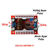 400W Akım Kontrollü Boost Voltaj Yükseltici Modül  Led Sürücü DC DC Çevirici 60V 15A Regülatör 400 Watt Güç Kaynağı Step Up