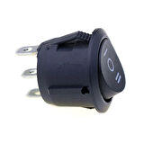 Yuvarlak 3 Pin Anahtar Rocker Switch Mini Buton Siyah  23mm Açma Kapama Anahtarı On Off On 3 Durumlu   6A 250V 10A 125V