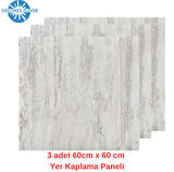 1m2 3 Adet 60X60cm Floor Yapışkanlı Zemin ve Duvar Kaplama Paneli Arkası Kauçuklu Pvc WC Paneli 607