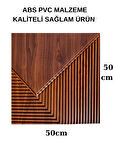 1m² (50cmx50cm 4 Adet) Kahverengi 3D ABS PVC Çizgili Desenli Dayanıklı Duvar Paneli Silinebilir