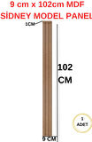 9cm x102cm 1 ADET Sidney Dekoratif, Duvar Çıtası Ham Ahşap Duvar Paneli, Boyanabilir, Ham, Mdf Panel