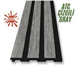 ATC Çizgili Gri Model 11cm x145cm 1 Adet Ev Ofis Konut Dekoratif PVC Lambiri Duvar Paneli Kağıdı