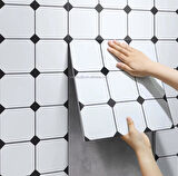 30cm x 30cm 10 Adet Yapışkanlı Karo Floor Pvc Panel Yer Zemin Kaplama Paneli Arkası Kauçuklu 3319