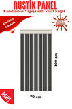 70cmx100cm 1Adet Rustik Model Antrasit Yapışkanlı Vinil Duvar Kağıdı Çıta Lambiri Panel Desenli 