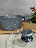 GRANİT 20 CM EZME DERİN TENCERE GRİ
