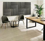 50x50cm 1 Adet Gri Renk Akustik Panel 3mm Keçe Ve 8mm Mdflam Salon Ofis Duvar Çıtası Paneli Soma