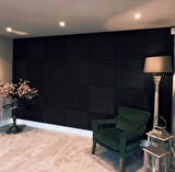 50x50cm 1 Adet Siyah Renk Akustik Panel 3mm Keçe Ve 8mm Mdflam Salon Ofis Duvar Çıtası Paneli Cide