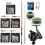 YekOutdoor HookWorm LRF Seti Okuma Red Spin 7'0'' 2.12 cm 1-12 gr 2 Parça&Okuma Acuador ACU-1000A 3+1BB Olta Makinesi