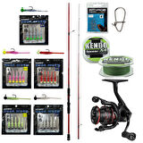 YekOutdoor HookWorm LRF Seti Okuma Red Spin 7'0'' 2.12 cm 1-12 gr 2 Parça&Okuma Ceymar HD CHD-2500A 7+1BB Olta Makinesi