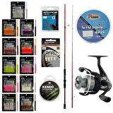 YekOutdoor FireWorm LRF Seti Okuma Red Spin 7'6'' 228 cm 3-15 gr 2 Parça&Okuma Revenger RV-25 FD Olta Makinesi