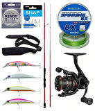 Yek Outdoor Spin Olta Seti Okuma Red Spin 8'0'' 243 cm 7-28 gr 2 Parça&Okuma Ceymar CHD-2500A 7+1BB Olta Makinesi