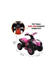 Müzikli ve Led Işıklı Akülü Atv 6v Ranger Siyah-Pembe
