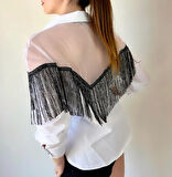 Reka Moda Kadın Püskül Detay Poplin Gömlek Bluz Fırsat Ürün