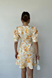Reka Moda Sarı Çiçekli Elbise
