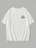 Reka Moda Baskılı Oversize Bisiklet Yaka T-shirt - Beyaz