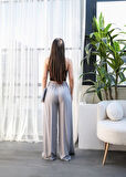 Reka Moda Keten Önü Çapraz Parçali Lasti̇kli̇ Ve Bağcikli Geni̇ş Paça Pantolon