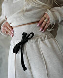 Reka Moda Kadın Uzun Kollu Nope Baskılı Beli Ribanalı Ikili Takım