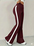 Reka Moda Kadın Yüksek Bel İspanyol Paçalı Yanlardan şerit Detaylı Dalgıç Tayt Pantolon