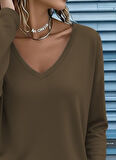 Reka Moda Kadın Uzun Kollu V Yakalı Viskon Iki Iplik Bluz