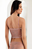 Kadın Gül Kurusu Desteksiz Bralet Takımı Mb12800-b