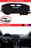 Renault Megane 3 İçin Uygun Torpido Koruma Halısı Siyah Kenar Renk Kırmızı