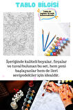 Sayılarla Boyama Çerçeveli Hobi Seti Numaralı Tuval Fırça Boya Dahil Kasnaklı RENKLİ GÜLLER 40X50 Cm